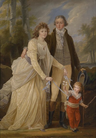 Prinz Karl von und zu Liechtenstein mit seiner Gemahlin Maria Anna Josepha, Gräfin von Khevenhüller-Metsch und ihrem Sohn Karl von After Heinrich Füger
